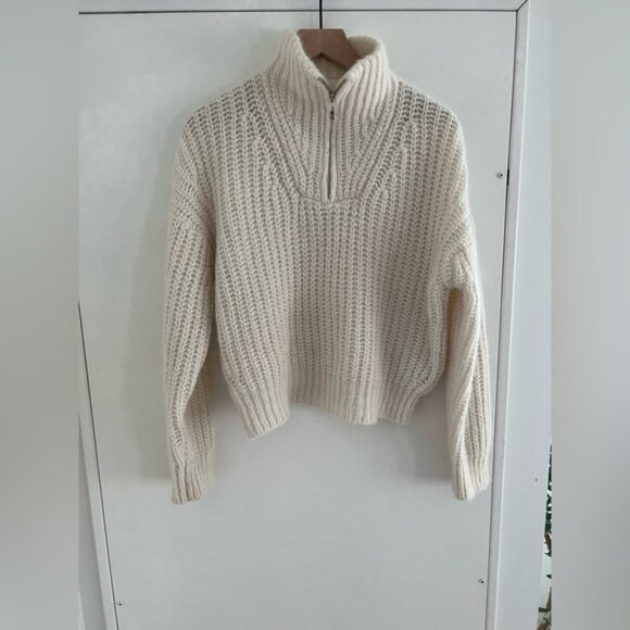 BA&SH Beltan Chunk Knit Half-Zip Jumper - Picture 3 of 7